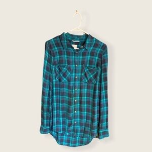 A New Day Green Flannel Button Down| M